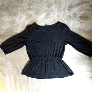 Forever 21 black peplum blouse